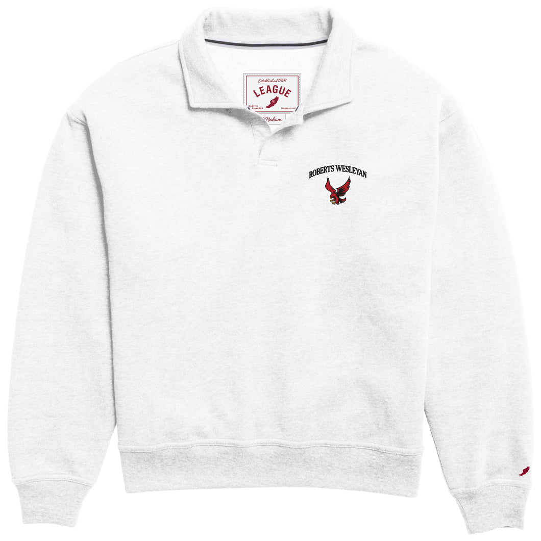 Victory Springs Ladies Collar Pullover | Heather Varsity White