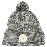 Cable Knit Cuff Hat w/ Pom | University Grey/Ivory