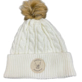 Knit Winter Fur Pom Hat | Winter White