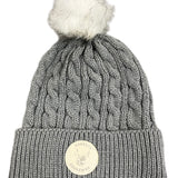 Knit Winter Fur Pom Hat | Slate Grey