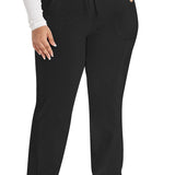 Ladies Mid Rise Straight Leg Drawstring Scrub Pant | Black