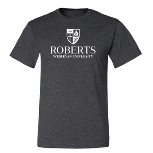 University Logo Tee, Black Heather