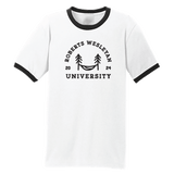 Summer Camp Ringer Tee | White/Black