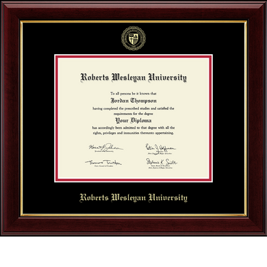 Gold Embossed Diploma Frame in Gallery, Red