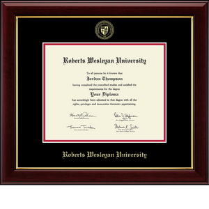 Gold Embossed Diploma Frame in Gallery, Red